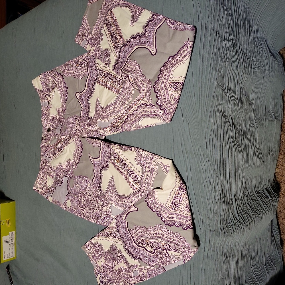 Chico's Purple and White Paisley Pants